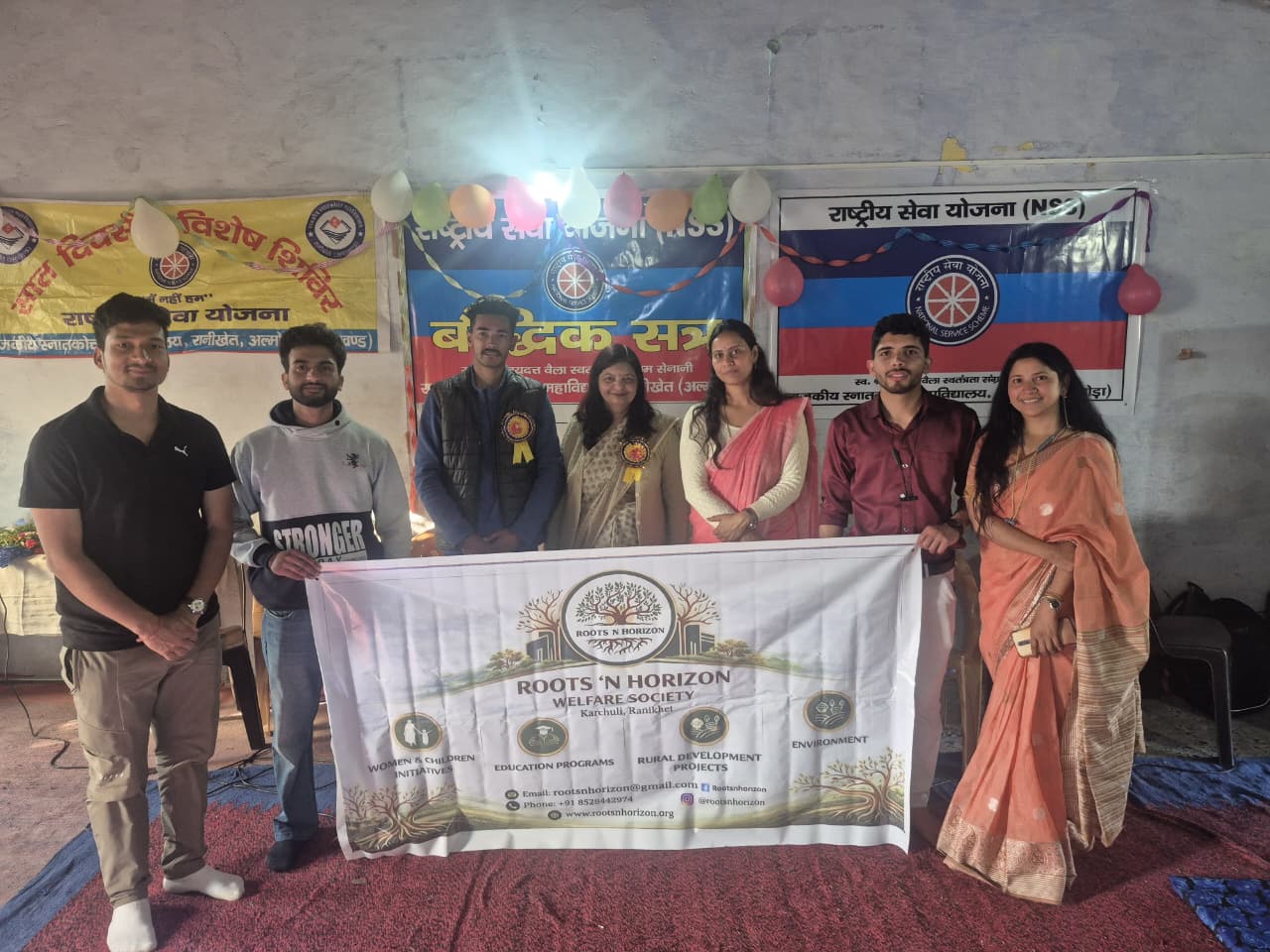 NSS Camp — Group photo with volunteers and Roots N Horizon team